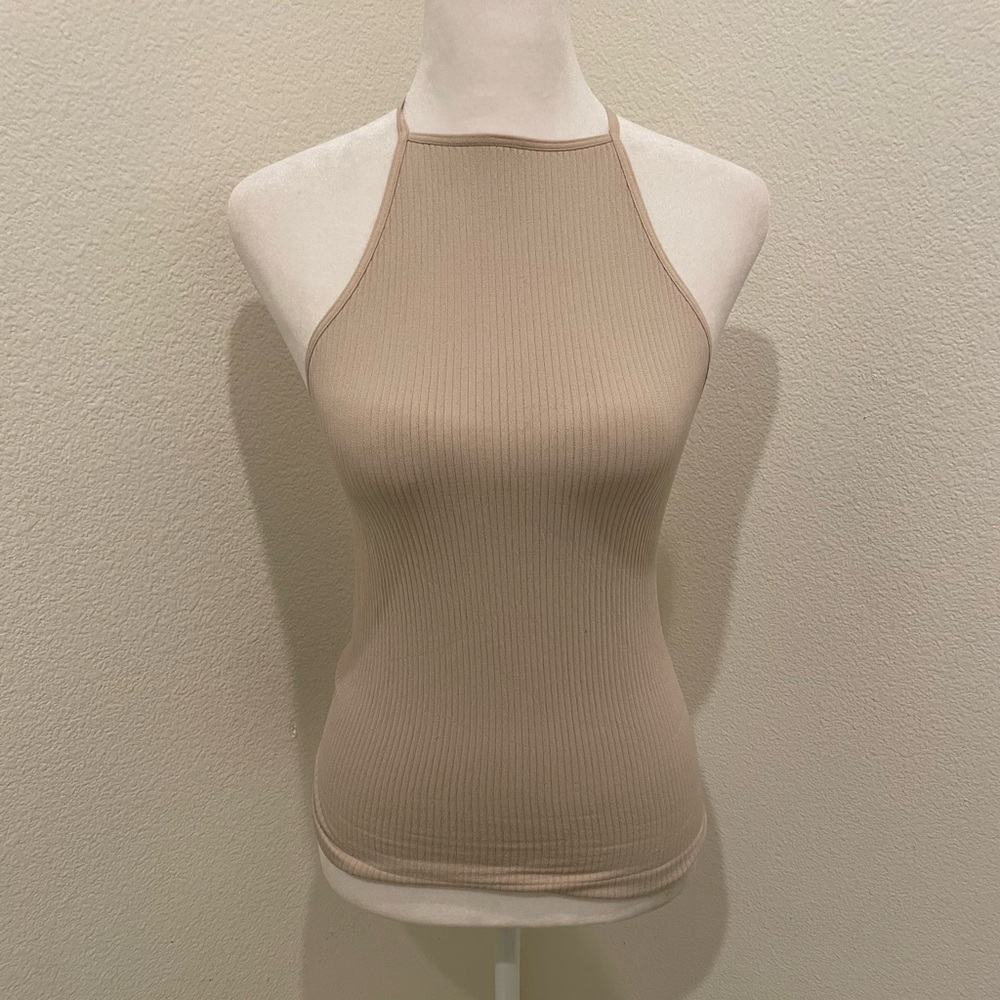 The Paragon Ribbed Halter Tank Top – One Size – Made in USA​​​